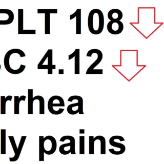 Q PLT 108 WBC 4.12 with diarrhea and belly pains